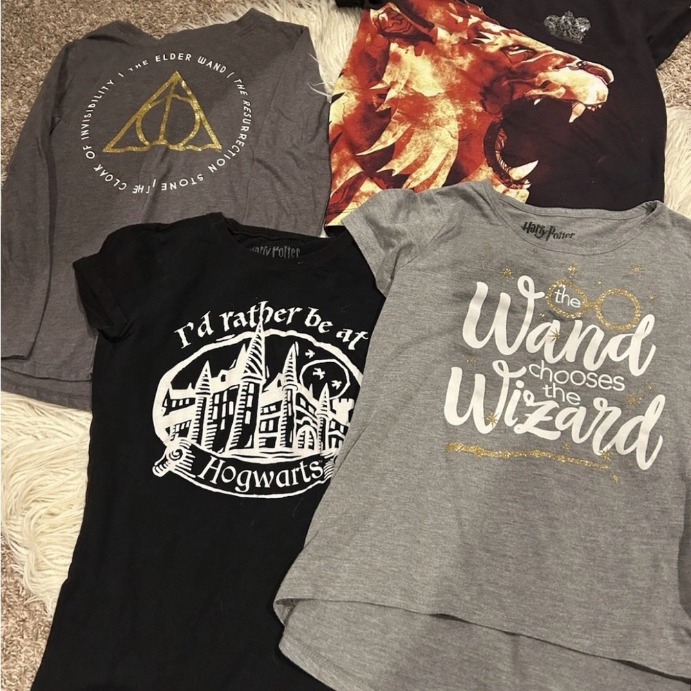 Harry Potter Girls shirts size 10/12-Hogwarts, Gryffindor,Wizarding World Tees